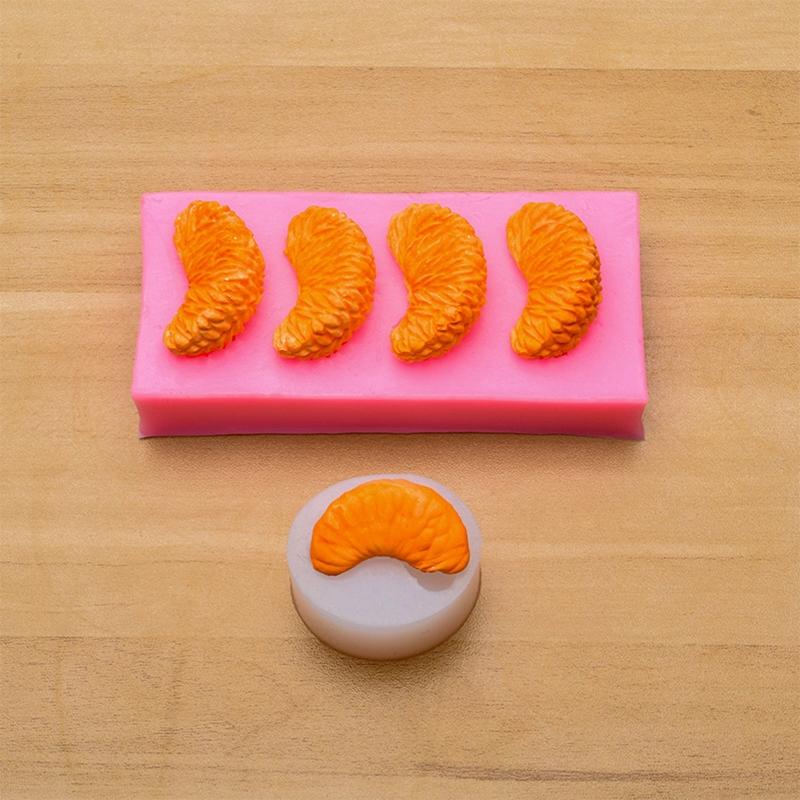 3D Orange Pulp Silicone Rubber Flexible Food Safe Mould Clay Resin Ceramics Candy Fondant Candy Chocolate Soap Mould