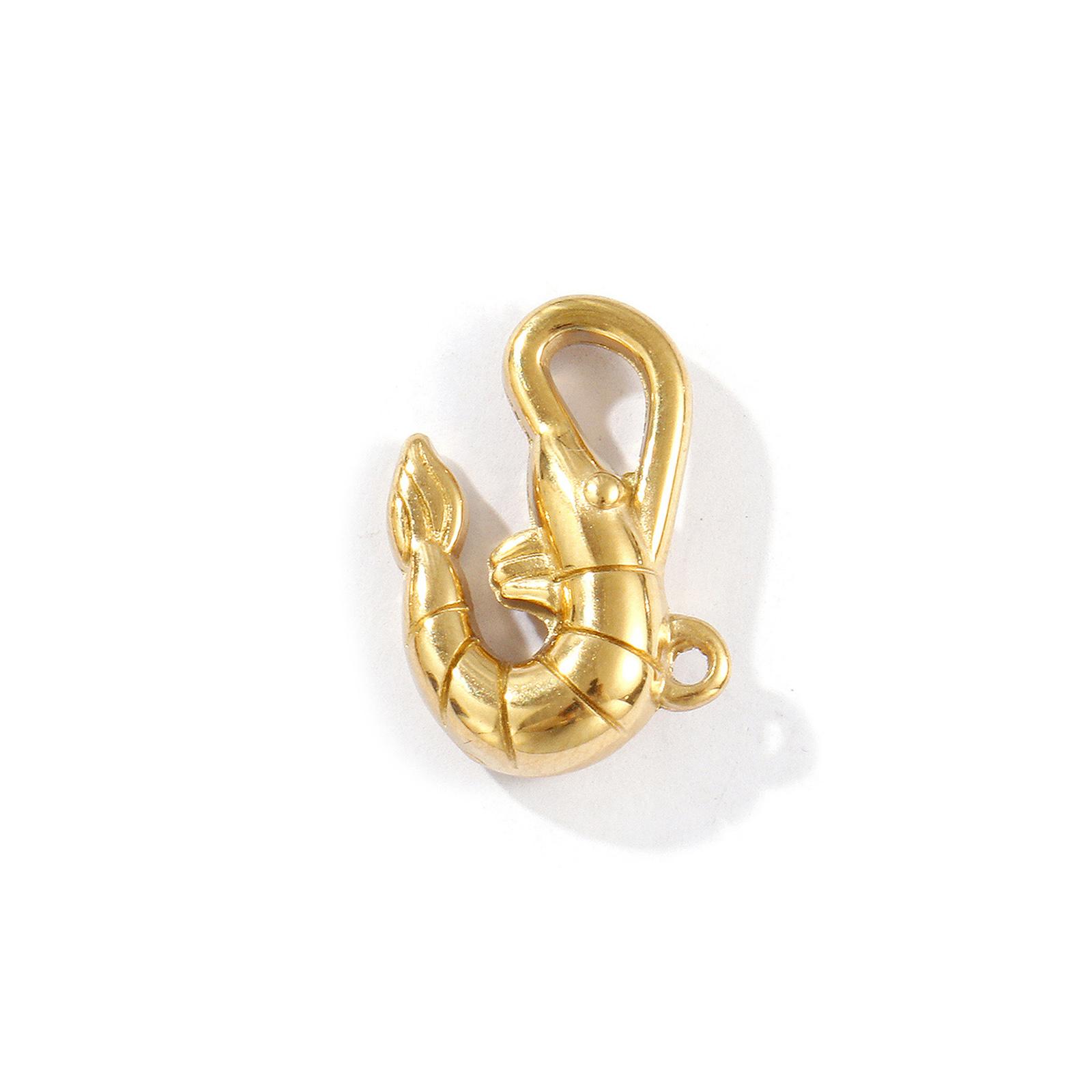 Doreen Box 304 Stainless Steel Crab Claw Lobster Pendant Gold Plated Ocean Jewelry Charms Waterproof Anti-Tarnish Hypoallergenic