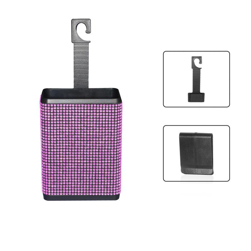 Strass Auto Mülleimer Aufbewahrungsbehälter Kunststoff Farbiger Diamant Rücken Aufbewahrungsbox Müllgreifer Bling Auto Hängezubehör