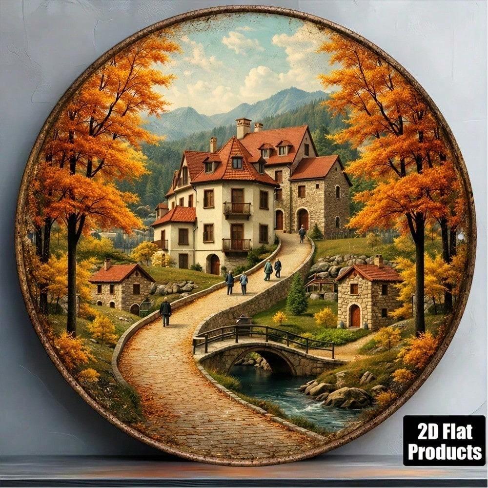 Retro Style Metal Wall Plaque for Home Decor