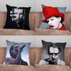 Federa Cuscino Rock M-Marilyn Manson Cantante Per Casa Camera da Letto Auto Ufficio Decorazione Soggiorno Copricuscino Divano Adatto