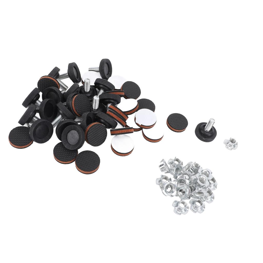20pcs Furniture Leveler with T Nuts Anti Slip Rubber Pad Adjustable Furniture Leveling Feet for Desk