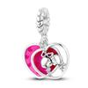 New Sterling Silver Rose Girl Boy Pink Sparkle Spacer Clip bead For Original  Bracelet Charm Jewelry For Women