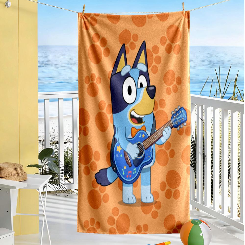 Bluey's Adventure Beach Towel Quick-Dry Soft Microfiber Comfortable Lightweight Suitable for Sports, Travel, Swimming, Yoga, Bathroom, Beach, And Pool