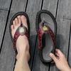 Genuine Leather Brand High Quality Non-slip Flip Flops Mens Designer Summer Beach Slippers for Men Fashion Casual Male Outdoor