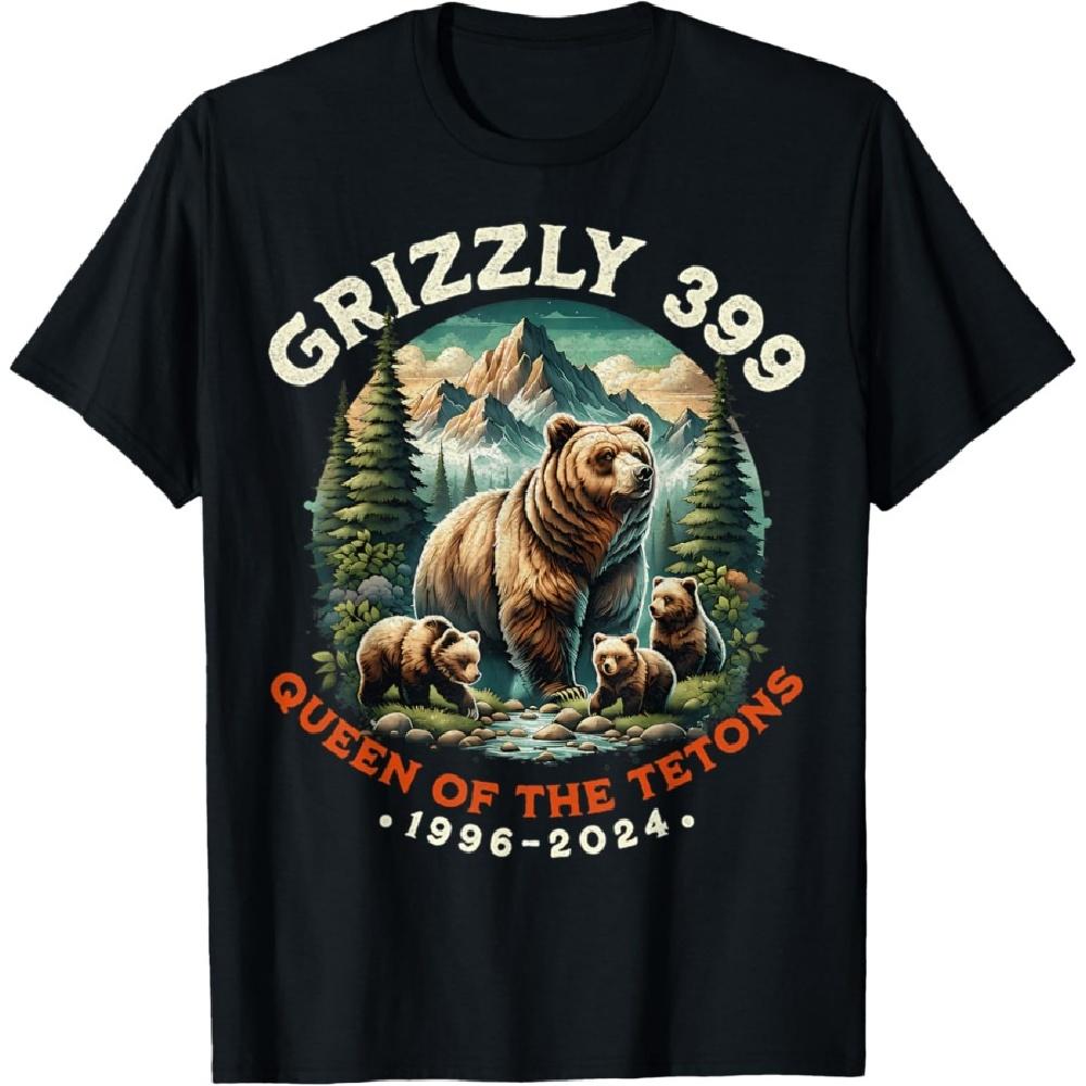 

Bear Lovers Queen Of The Tetons Grizzly 399 National Park T-Shirt(1) S