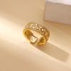 Court Style Retro Gold Copper K Gold-plated Ring Women's Light Luxury Fashion Micro-inlaid Zircon High-end Exquisite Ring