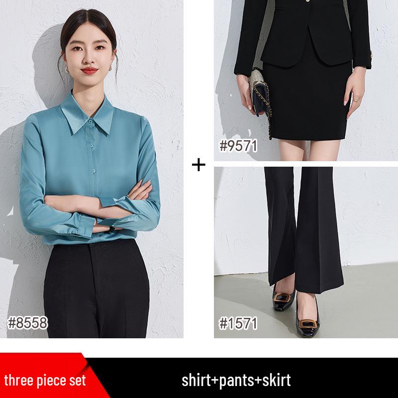 Women's High-End Professional White Shirt - Spring/Autumn 2024 Formal Workwear