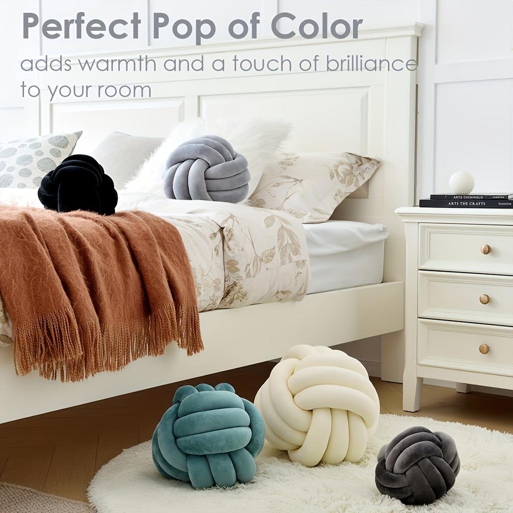 1pc Art Deco Striped Knot Pillow Handmade Soft Polyester Cotton Modern Cozy Decorative Cushion for Homeand Sofa