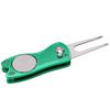 Stainless Steel Golf Pitchfork Foldable Golf Divot Tool Switchblade Tool Divot Repair ToolGreen