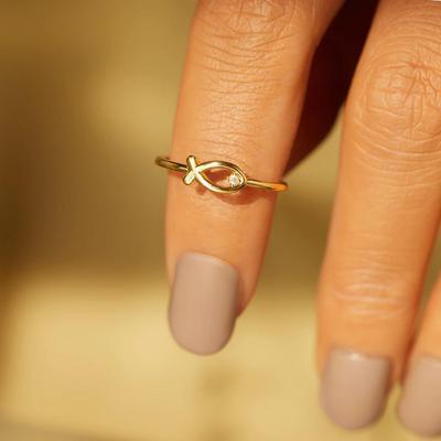 S925 Sterling Silver Koi Ring: Elegant European & American Style for Women