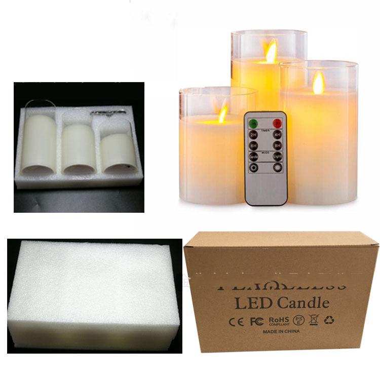 Golden Simulation Swing Flame LED Electronic Candle Three Piece Set Restaurant Bar Wedding Decorations