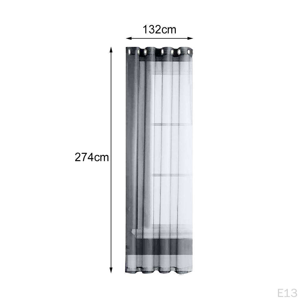 Curtain Panels Elegant Eyelet Grommet Porch Drape Corridor Privacy Voile Sun Room Proof