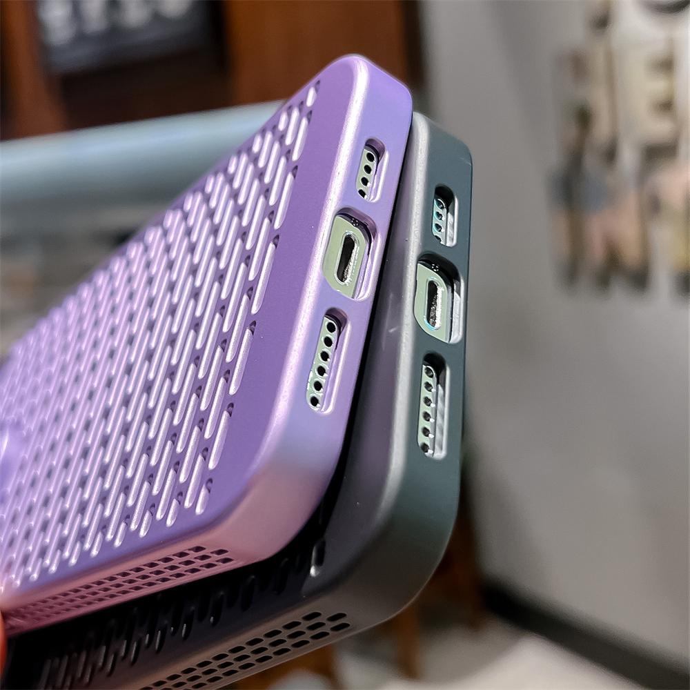 Heat Dissipation Shockproof Phone Case For iPhone 15 14 13 12 11 Pro Max Hollow Cold-Cut Lens Protection Anti-Fall Cover Funda