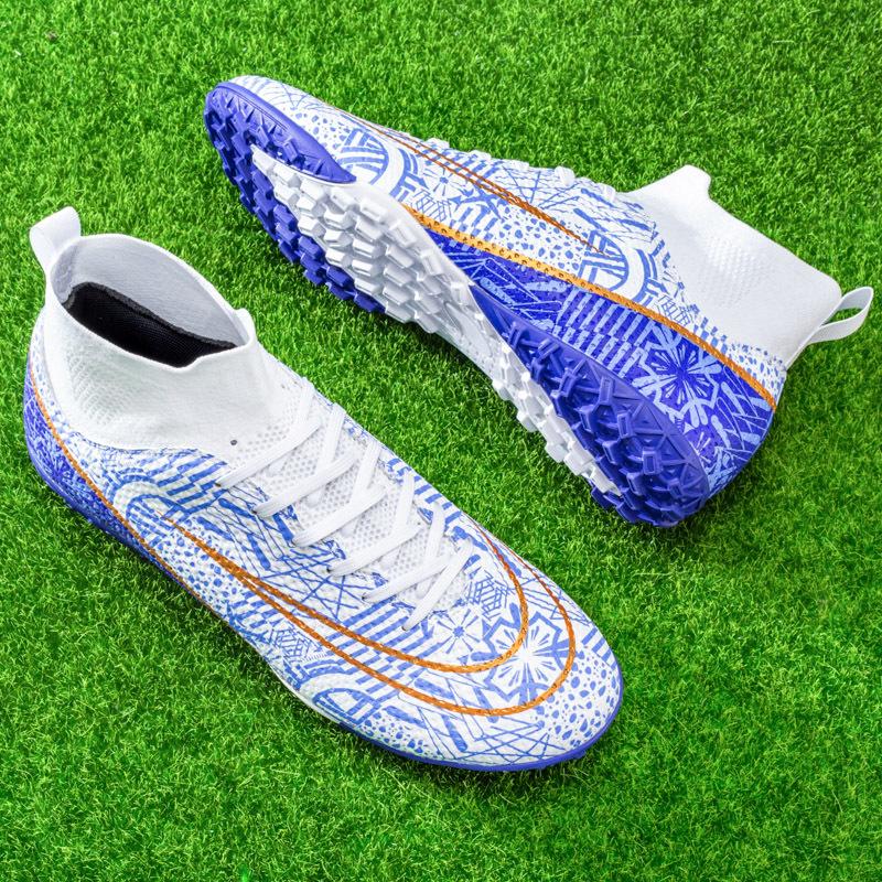 New World Cup Football Shoes Men's Mandarin Ducks Student Long Nails AG Broken Nails TF Children's Long Nails Sports Shoes High Top