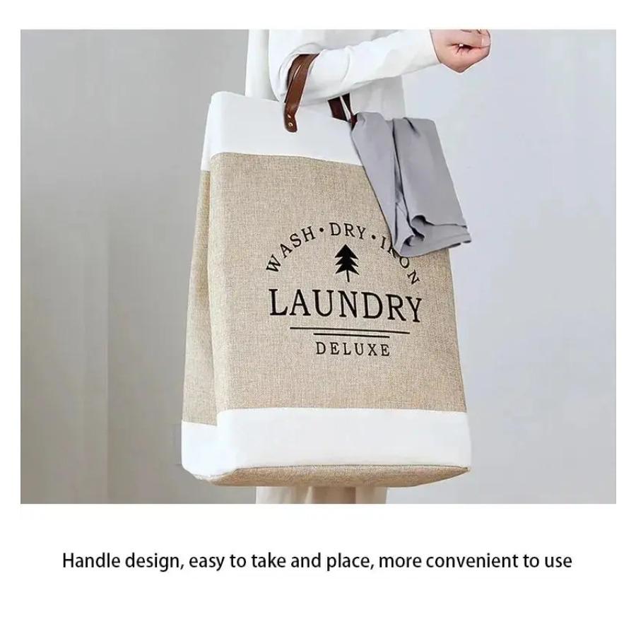 1 st Stor Kapacitet Tvättkorg Smutskorg Tyg Tvättkorg Vikbar Förvaringskorg Hushållsförvaringslåda