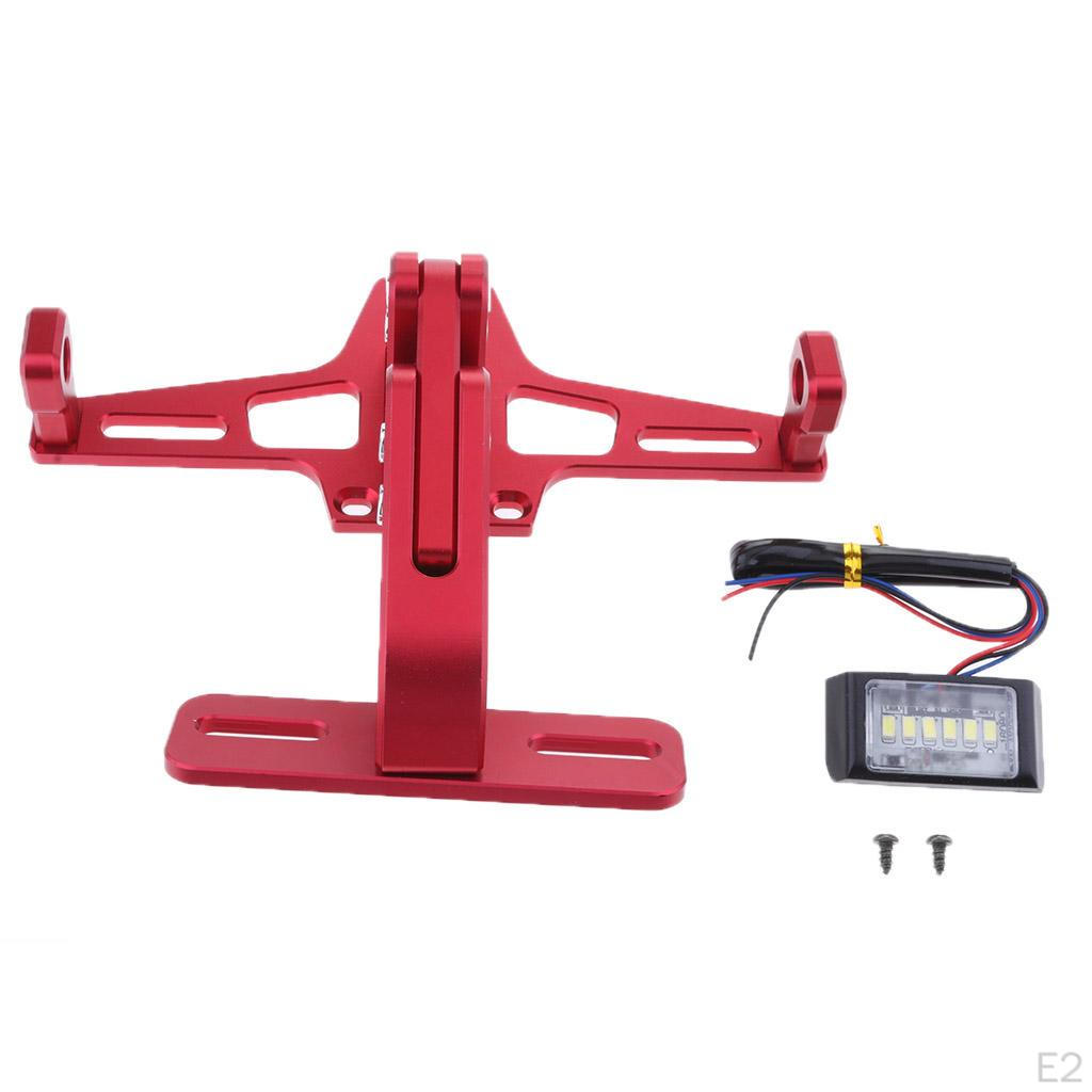 1 Piece Adjustable License Plate Holder Chassis Components with LED Light