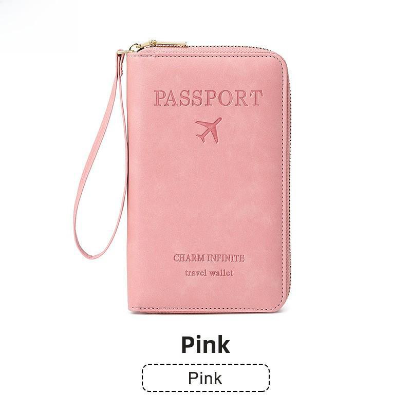 Multi-Function RFID Passport Holder and Travel Wallet with Zipper