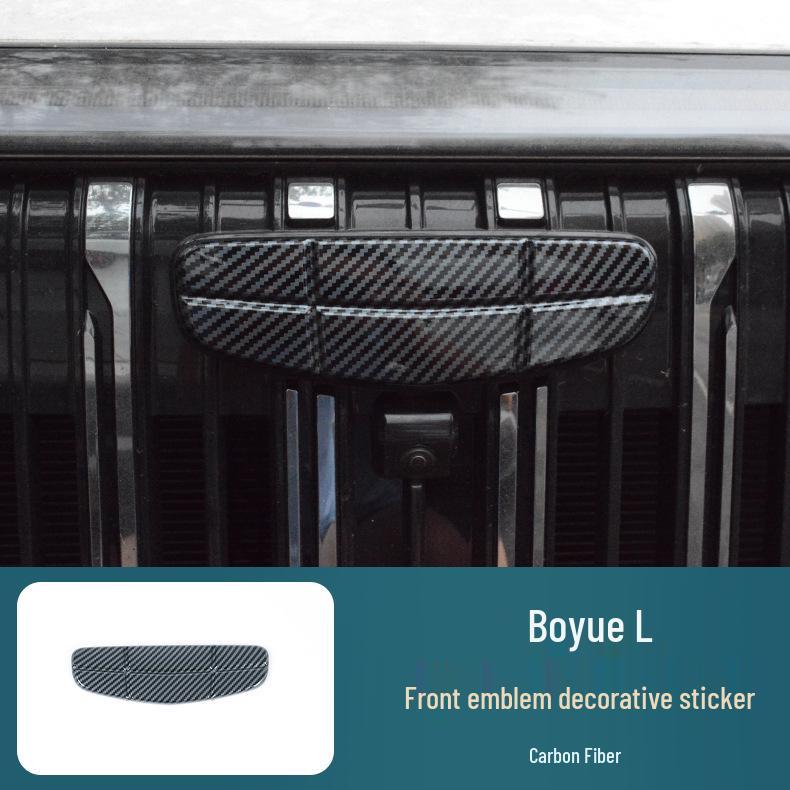Fourth-Gen Boyue L Black Emblem Sticker for Front & Steering Wheel - Fits 25 Models