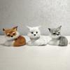 1PC Mini Simulation Fox Plush Ornament Squatting Fox Model Figurine Doll for Home Decoration Craft Christmas Party Children Gift