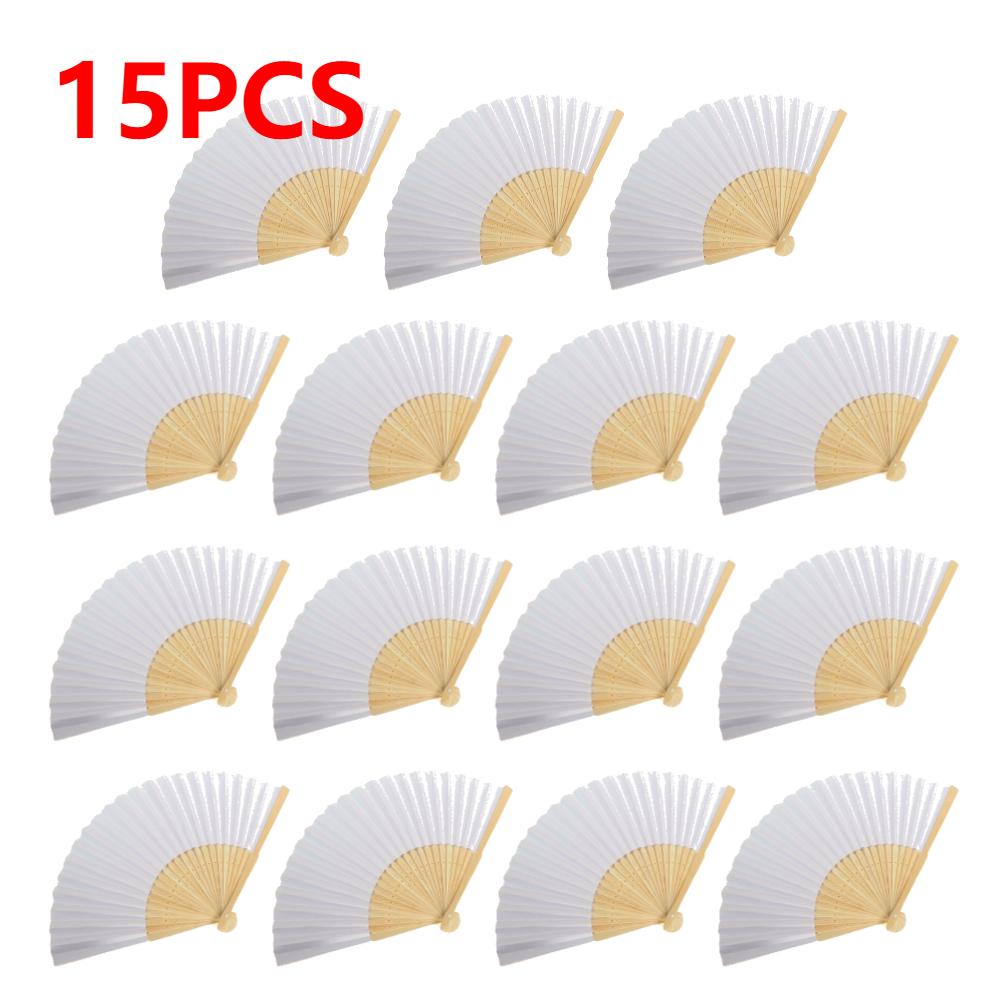 1-50 Stück DIY Papier Bambus Faltfächer Blanko Weiß Faltfächer Hochzeitsgeschenke Erwachsene Kinder Kalligraphie Malerei Übungsfächer