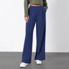 Damenmode, einfarbig, elastische Taille, weites Bein, hohe Taille, Tasche, Freizeithose