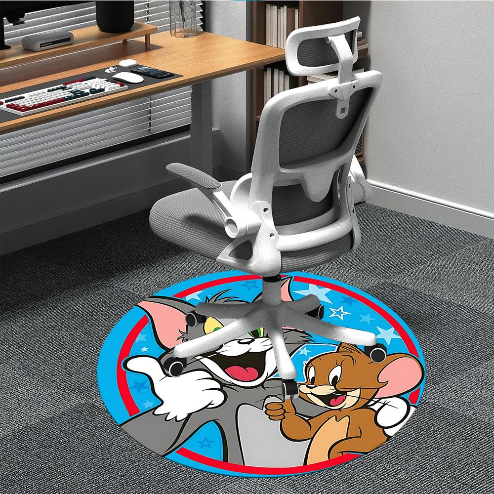

1 шт. Круглый ковер Tom & Jerry для офиса, под офисные стулья, спальни, гостиной, домашний декор a0926111 80cm by 80cm