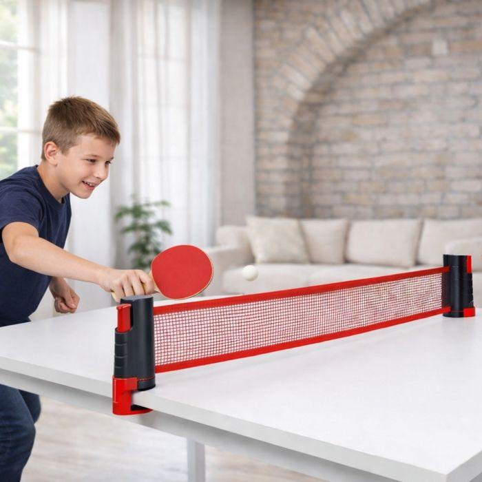 Ausziehbares Tischtennisnetz mit Hülle – Verstellbar bis 1,7 Meter, Universelle Klemmen 0,5 bis 5,5 cm