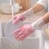 3 Pairs Non-Slip Texture Kitchen Cleaning Gloves Household Rubber Gloves  Dishwashing
