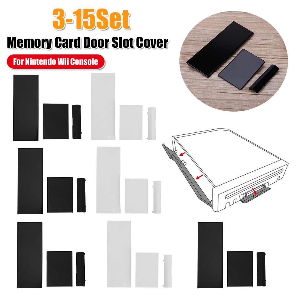 3 in 1 Memory Card Door Slot Cover Lids Replacement Memory Port Door Baffle Covers Game Console Accessories Fit for Nintendo Wii