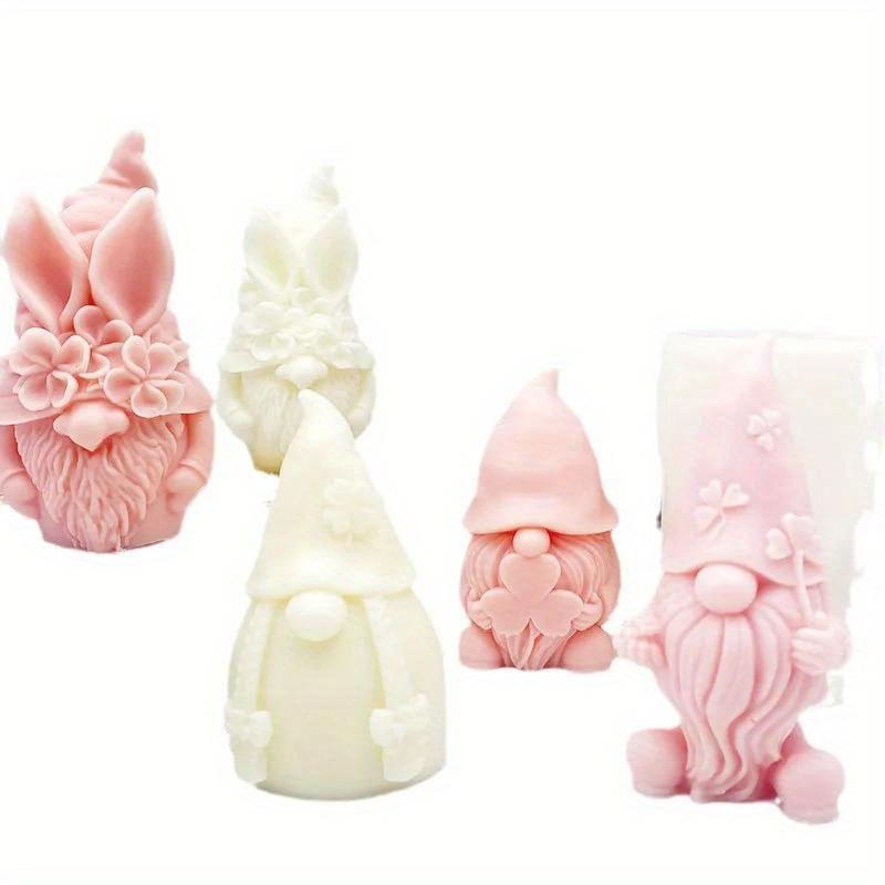 3D Dwarf Silicone Candle Mold Cute Santa Claus Portrait Crafts Resin Plaster Soap Molds Diy Home Gifts