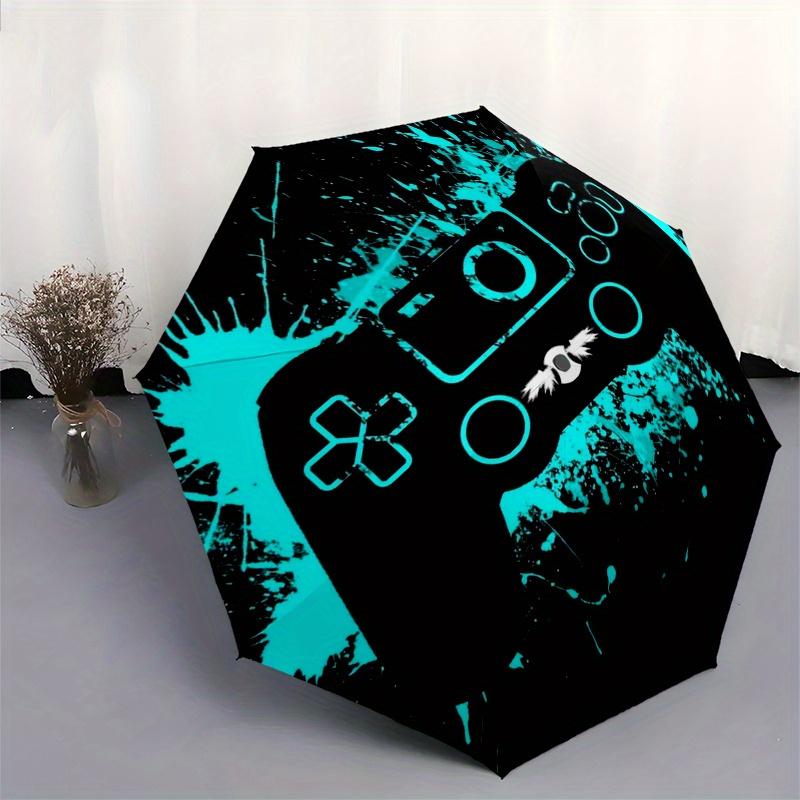 Game Controller Splash Art Decal for Cars, Laptops, or Umbrella, Portable 3-Fold Umbrella for Men & Women,Christmas Gift ES275