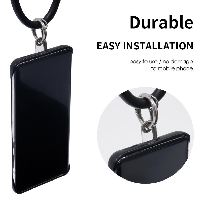 1-20pcs PVC Phone Tether Tabs Phone Lasso Replacement Transparent Phone Tether Patches Phone Case Anchor for Lanyard Hanging