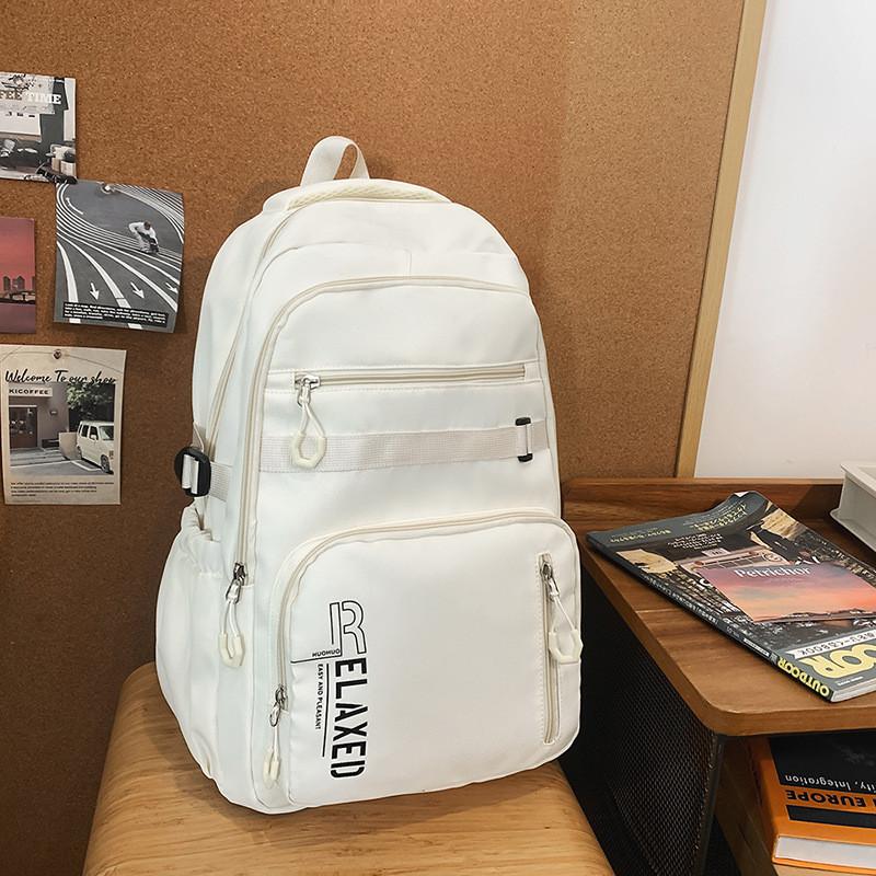 Unisex Casual Backpack With Letter Pattern And Large Capacity For Travel School