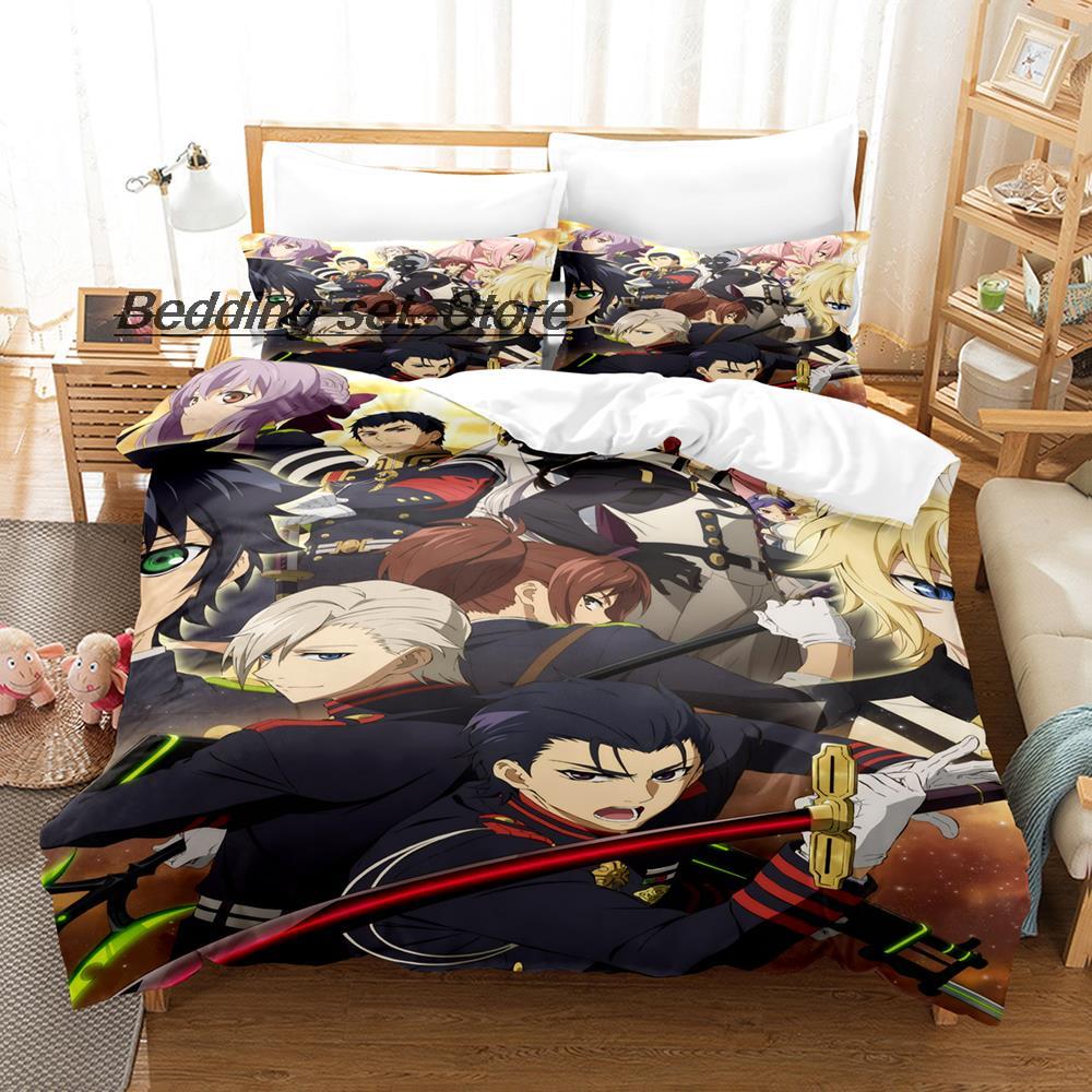 2014 Seraph Of The End Bedding Set Single Twin Full Queen King Size Bed Set Teenager Bedroom Duvetcover Sets Anime Bed Sheet Set