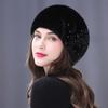 Mink Hair Hat Women's Winter Ear Protection Fashion Mother's Thermal Beret Octagonal Hat Mongolian Imitation Fur Headhat