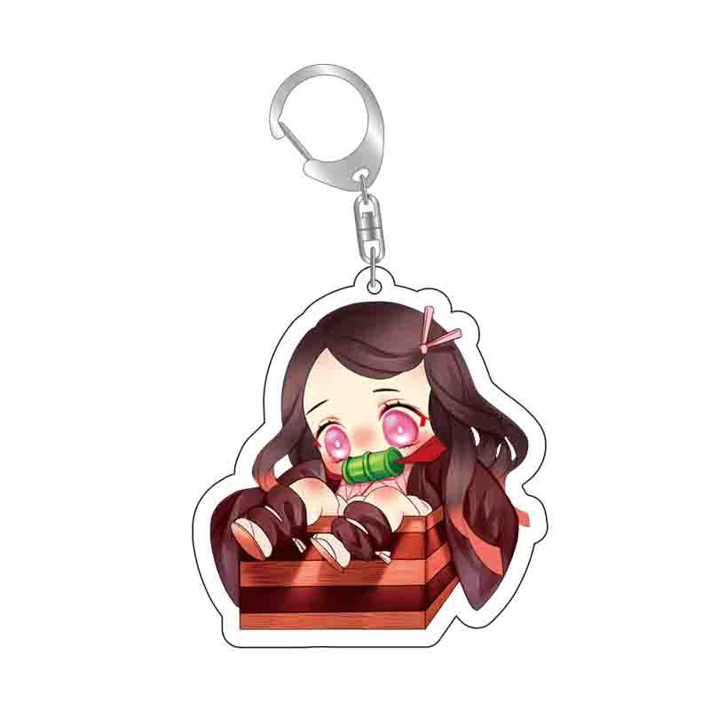 Anime Keychains Keychain Demon Slayer Kimetsu No Yaiba Acrylic Key Ring Cute Funny Cartoon for Friends