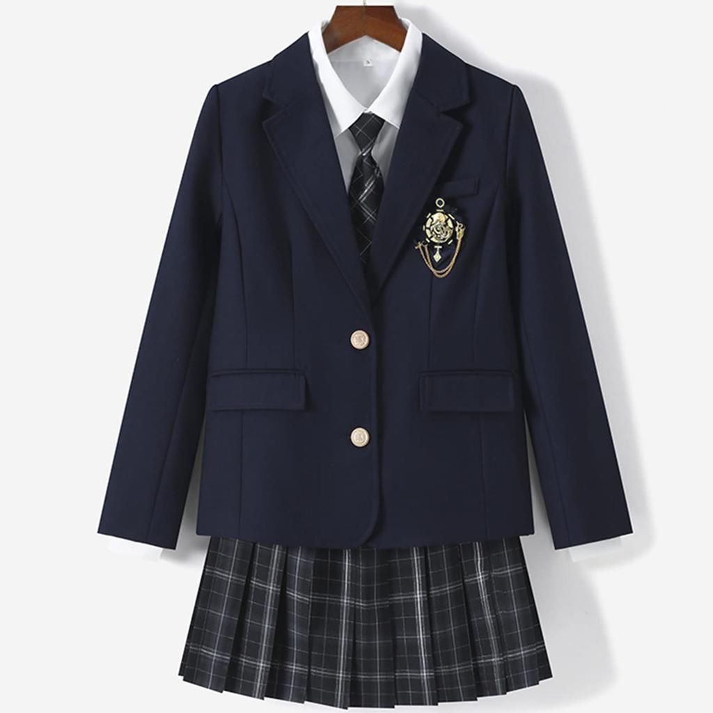 Authentic School Blazer and Jacket Set with Set for JK High School Graduation and Entrance British and Class Available in 5 Navy and Perfect for