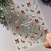 Christmas Nail Stickers Laser Snowflake Relief 3D Christmas Tree Leaves Cartoon Wearing Nail Patches Manicure Decorstion Charm
