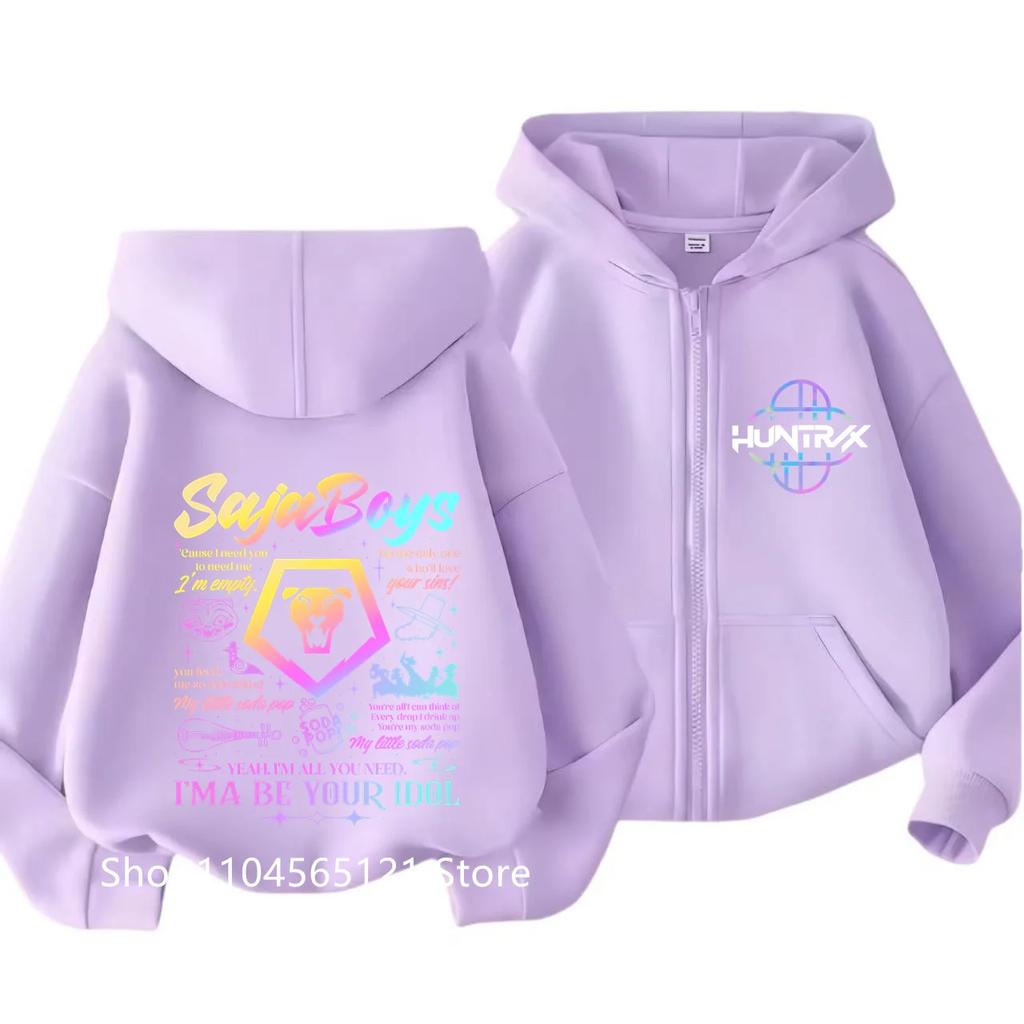 Zip Up Sweatshirts Kpop Demon Hunters Hoodie Children Clothes Kid Girls Boys Sweatshirt Sajaboys Zipper Hoody Baby Casual Tops