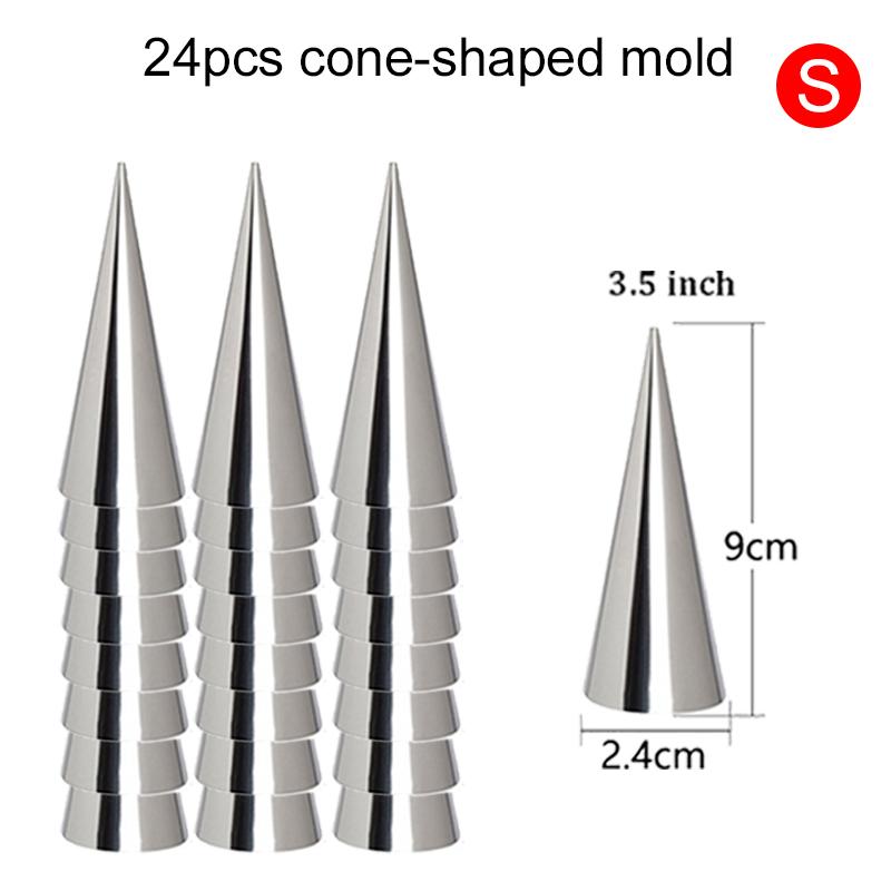 6~24pcs Croissant Maker Stainless Steel Cone / Inclined Tube Mold Household Kitchen Baking Tools DIY Dessert Cookies TMZ