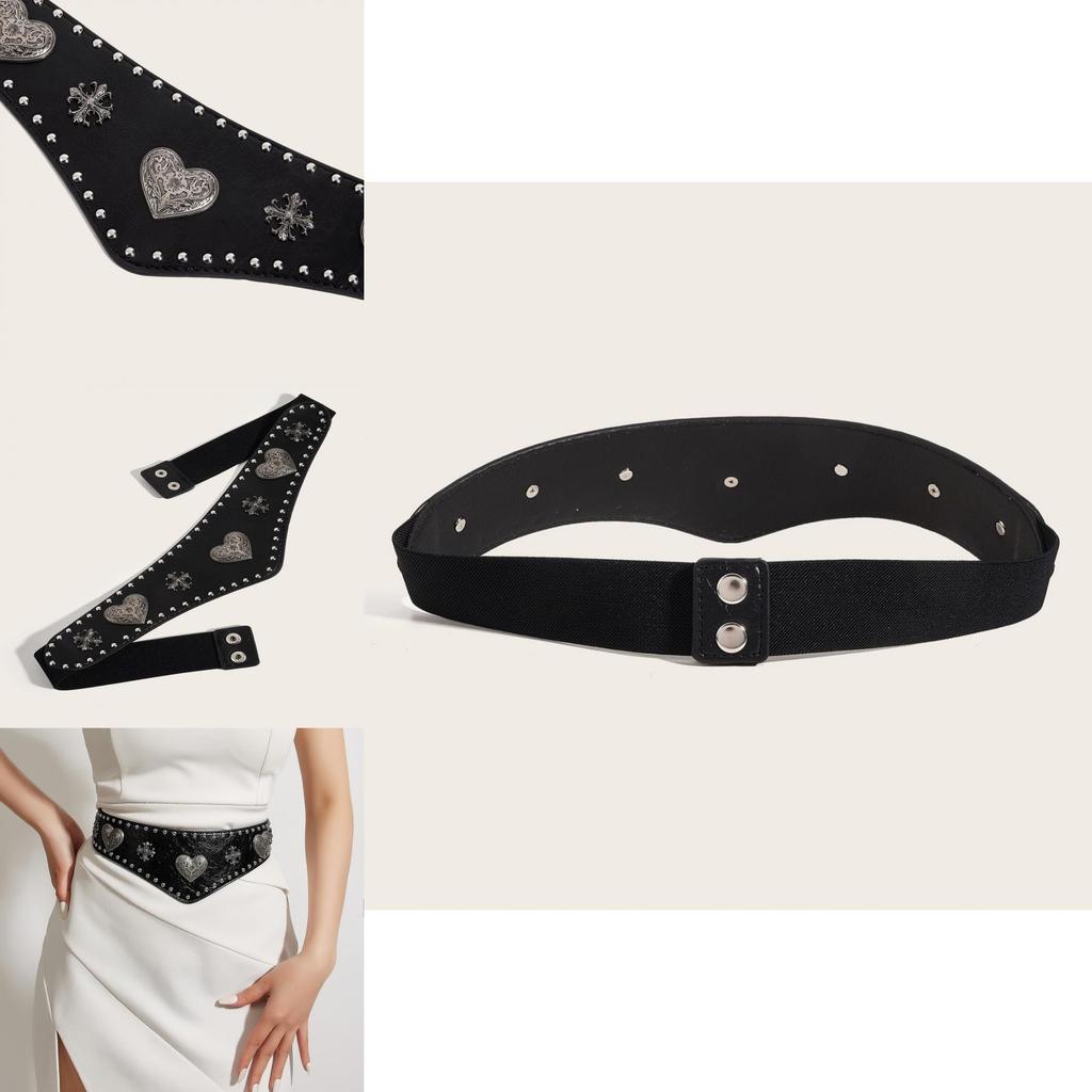 Womens Leather Waist Belt With Heart Shaped Buckle For Vintage Fashion And Waist Cinching