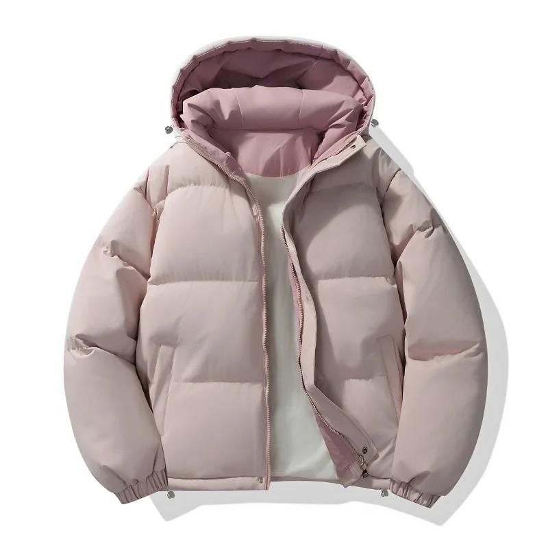 Herren Dicke Kapuzenparkas Herren Lässiger Lockerer Warmer Mantel Herren Baumwollgepolsterte Jacke Damen Parka Herren Streetwear Winter Oberbekleidung