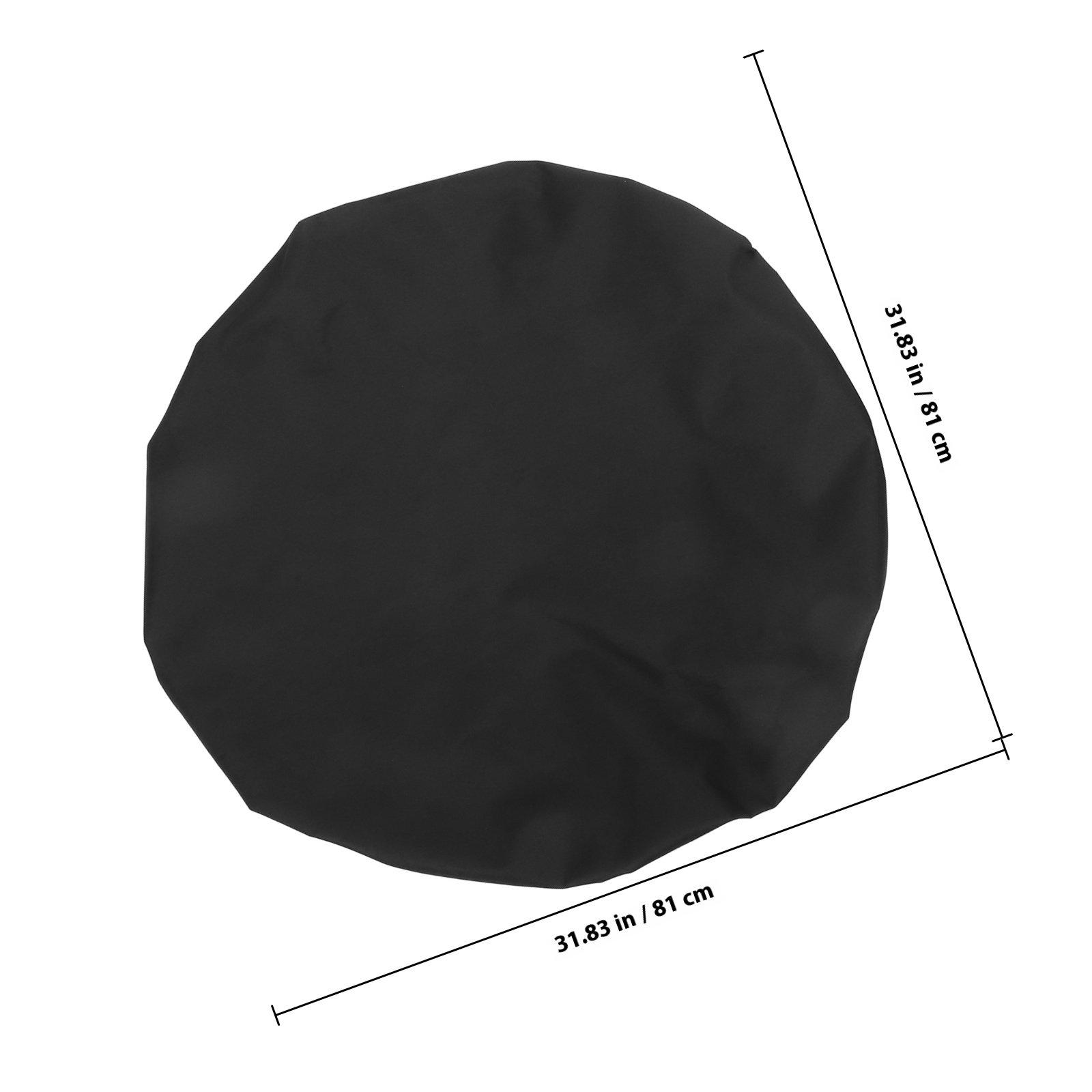 

Fire Pit Cover Outdoor Waterproof Fireproof Round Black 32x4 Inches Elastic Hem Cord Windproof Rain Snow Protector