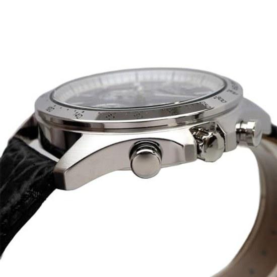 SEIKO 1 5 Second Chronograph Quartz Wristwatch Mens SBTR021 Black Leather