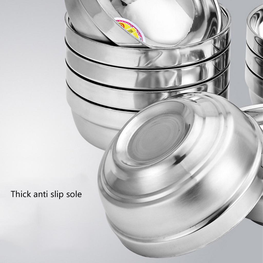 10Pcs Stainless Steel Nesting Bowls Commercial Grade Practical Construction Safe Front Family Meal Preps