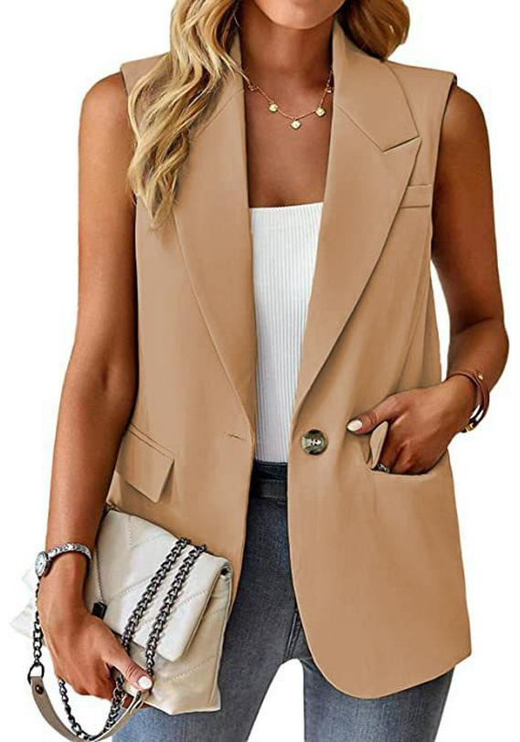 2025 European Spring/Summer Women s Casual Sleeveless Cardigan Waistcoat L