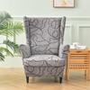 Spandex Stretch Wing Chair Cover Floral Printed High Back Armchair Covers Elastic Relax Sofa Slipcovers with Seat Cushion Cover