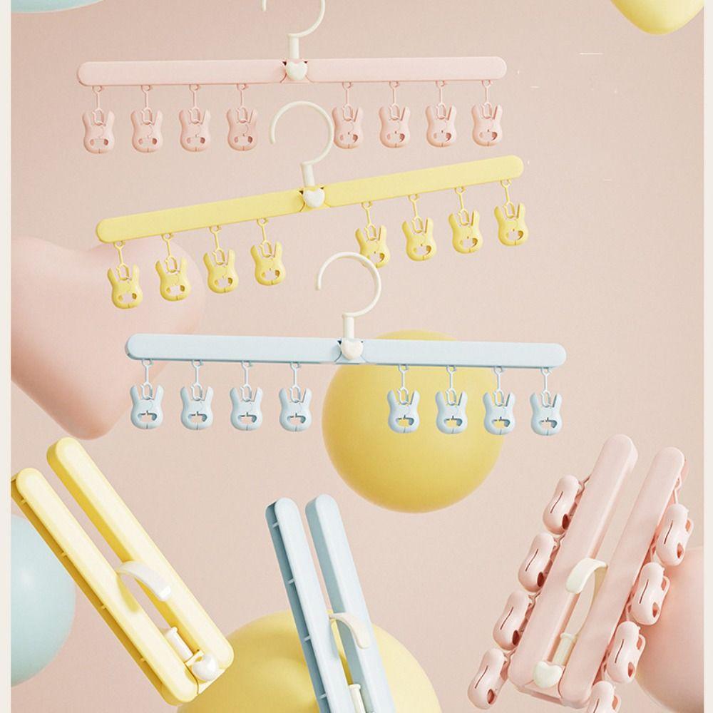 Traceless Folding Drying Rack Portable Baby Clothes Hanger Laundry Hanger  Household Use