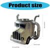 Unique Truck Coffee Mug Handcrafts Resins Semi Truck Shape Coffee Cup for Home Desktop Decoration and Trucker Gift